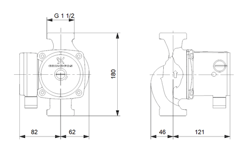 Grundfos UPS25 - 80N Circulation Pump for Hot Water Systems - Getplumb