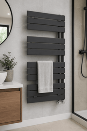 Henrad Concord Side Concept Anthracite Designer Towel Radiator – 1430 x 500mm - Getplumb