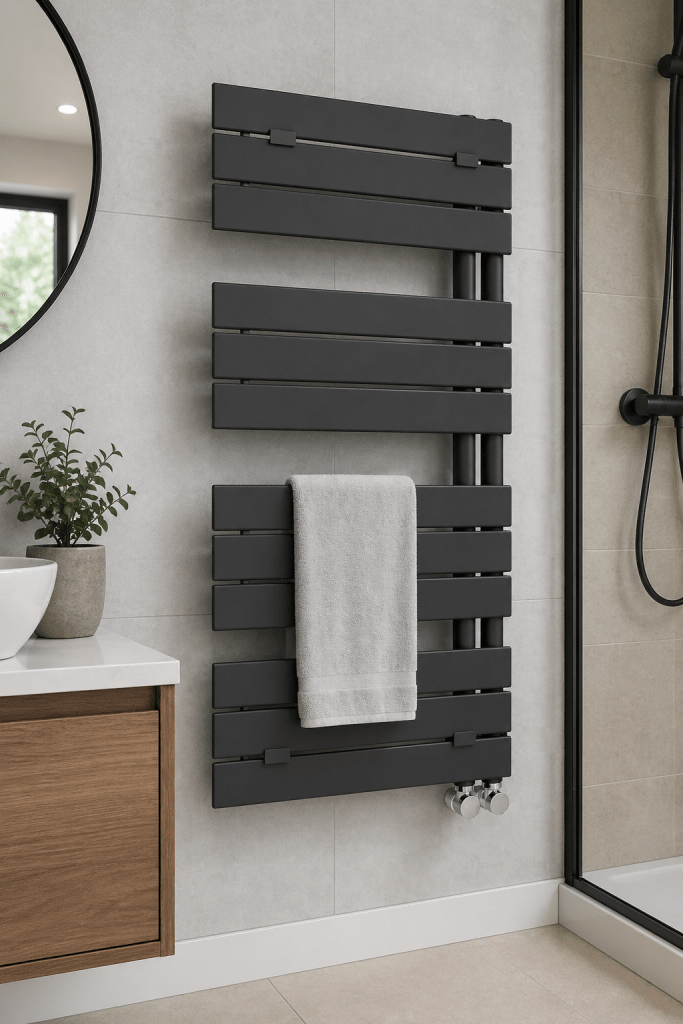 Henrad Concord Side Concept Anthracite Designer Towel Radiator – 1430 x 500mm - Getplumb