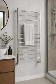 Henrad Stainless Steel Brushed Towel Rail – 1200 x 600mm - Getplumb