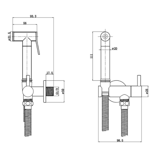 HygiePro™ Chrome Wall Mounted Douche Spray & Mixer Valve Kit – Premium Personal Hygiene Bidet - Getplumb