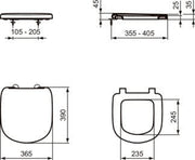 Ideal Standard Close Tempo Seat & Cover for Short Projection 365MM (w) X 390MM — T679801 - Getplumb