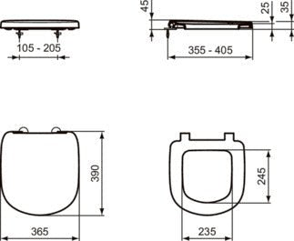 Ideal Standard Close Tempo Seat & Cover for Short Projection 365MM (w) X 390MM — T679801 - Getplumb