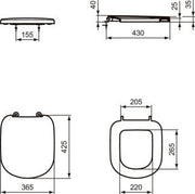 Ideal Standard Tempo Seat White & Cover 365MM (w) X 425MM — T679201 - Getplumb