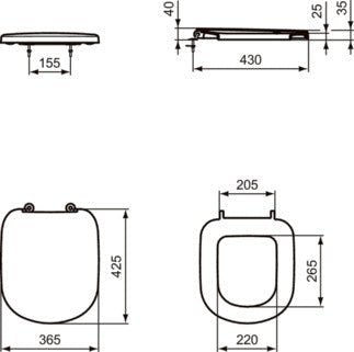 Ideal Standard Tempo Seat White & Cover 365MM (w) X 425MM — T679201 - Getplumb