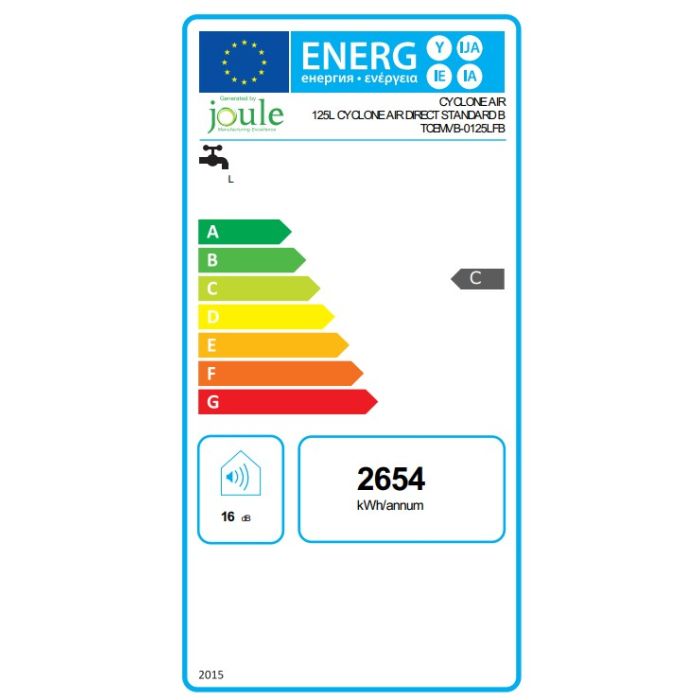 Joule Cyclone Air 125L Direct Standard Unvented Cylinder TCEMVB-0125LFB - Getplumb