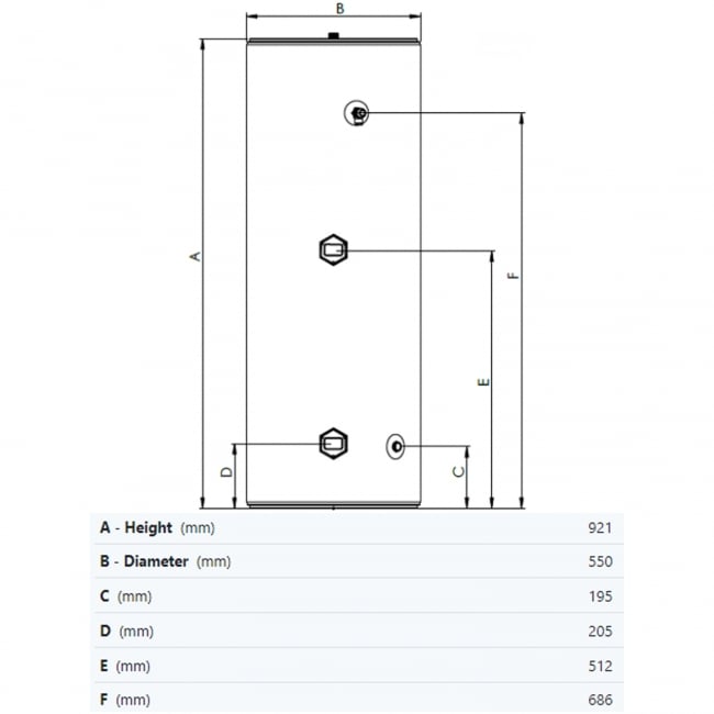 Joule Invacyl Unvented 120L Direct Cylinder Standard Stainless Steel - TRBMVD - 0120LFB - Getplumb