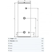 Joule Invacyl Unvented 300L Direct Cylinder Standard Stainless Steel - TRBMVD - 0300LFC - Getplumb