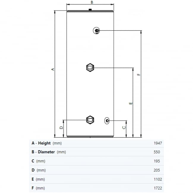 Joule Invacyl Unvented 300L Direct Cylinder Standard Stainless Steel - TRBMVD - 0300LFC - Getplumb