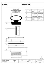 McAlpine 1.5" × 70mm Sink Waste with BP4H Plug | BSW10PR - Getplumb