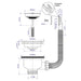 McAlpine 1.5" Waste with Rectangular Overflow Including Stainless Steel Grid - Getplumb