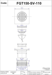 McAlpine 150mm Stainless Steel Tile Insert with Silicone Non - Return Valve – FGT150SV110 - Getplumb
