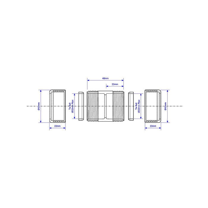 McAlpine 32GCB Chrome Straight 32mm - Getplumb
