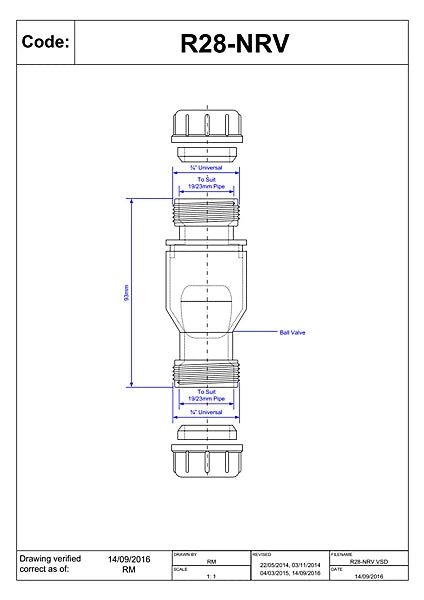 McAlpine 3/4" Overflow Non - Return Valve - R28 - NRV - Getplumb