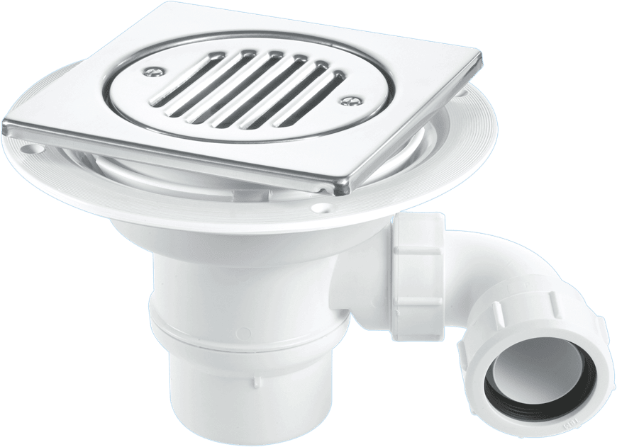 McAlpine 50mm Water Seal Trap | 150mm Square Polished Stainless Steel Tile - TSG1T6SSSTW295 - Getplumb