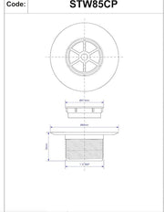 McAlpine 85mm Shower Trap with Chrome - Plated Plastic Grid | STW85CP - Getplumb