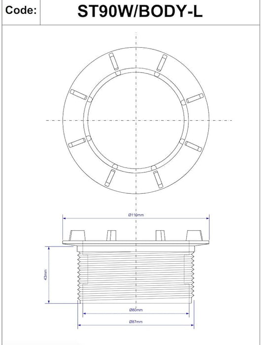 McAlpine 90mm Long Waste for ST90 – Sink Drain Extension, Reliable Plumbing Fitting - Getplumb