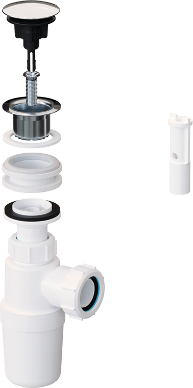 McAlpine BK1 All in One Fast Fix Basin Clicker Waste with Bottle Trap - Getplumb