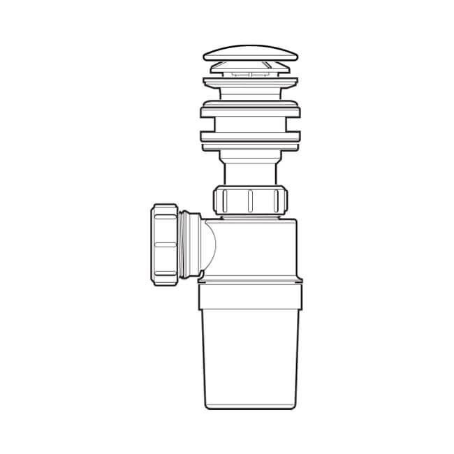 McAlpine BK1 All in One Fast Fix Basin Clicker Waste with Bottle Trap - Getplumb