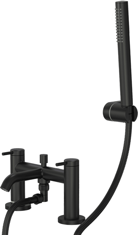 McAlpine BSMKMB Kelvin Bath Shower Mixer Tap w/ Handset Black - Getplumb