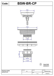 McAlpine BSWBRCP Brass Basket Strainer Waste with Spring Loaded Plug - Getplumb