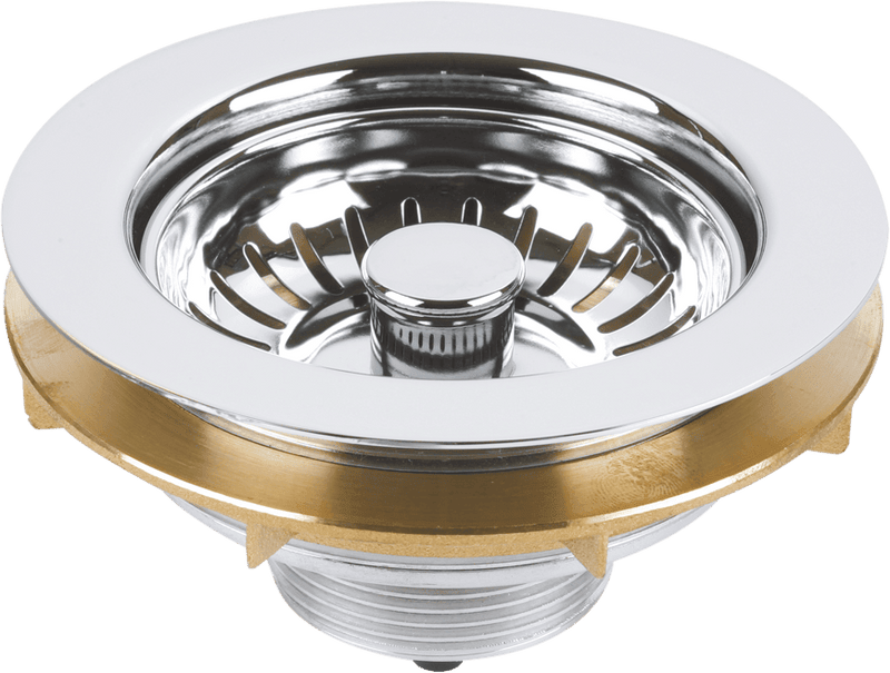 McAlpine BSWBRCP Brass Basket Strainer Waste with Spring Loaded Plug - Getplumb