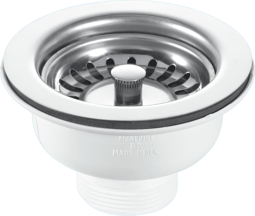 McAlpine BSWCLS Basket Strainer Waste with Spring Loaded Plug - Getplumb