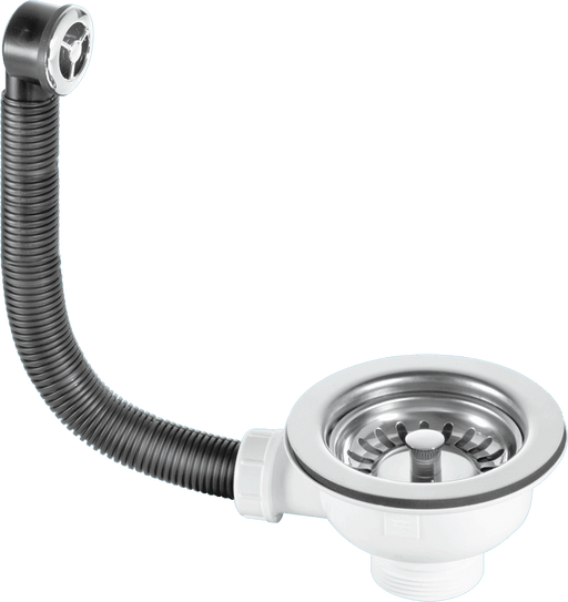 McAlpine BSWCLSOFSS Basket Strainer Waste with Spring - Loaded Plug & Integrated Overflow - Getplumb