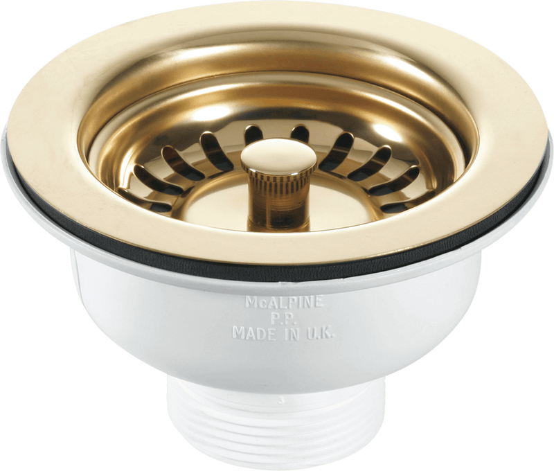 McAlpine BSWPVD Basket Strainer Waste Gold - Getplumb