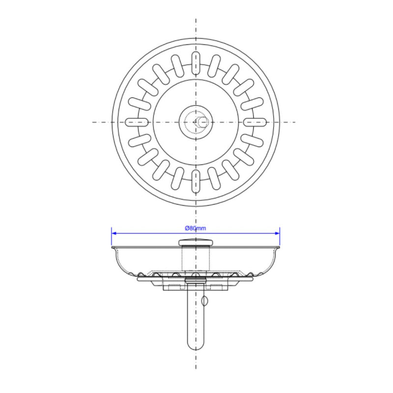 McAlpine BWSTSS - TOP Strainer Plug with Stemball for McAlpine Basket Strainer Waste - Getplumb