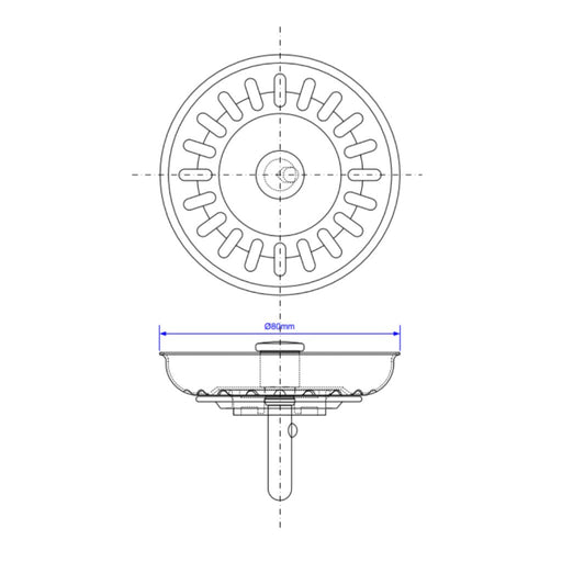 McAlpine BWSTSS - TOP Strainer Plug with Stemball for McAlpine Basket Strainer Waste - Getplumb