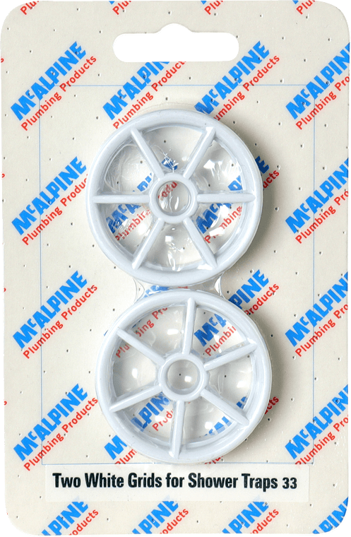 McAlpine CARD33 No.33 Handipak 2x White Grids for Shower Trap - Getplumb