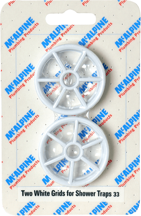 McAlpine CARD33 No.33 Handipak 2x White Grids for Shower Trap - Getplumb