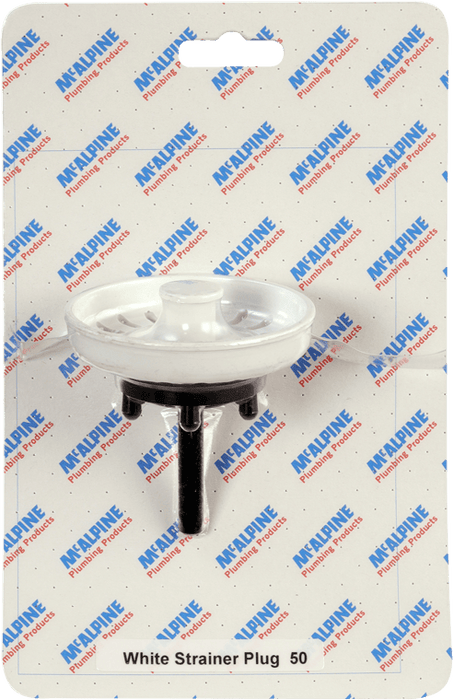 McAlpine CARD50 No.50 Handipak White Strainer Plug - Getplumb