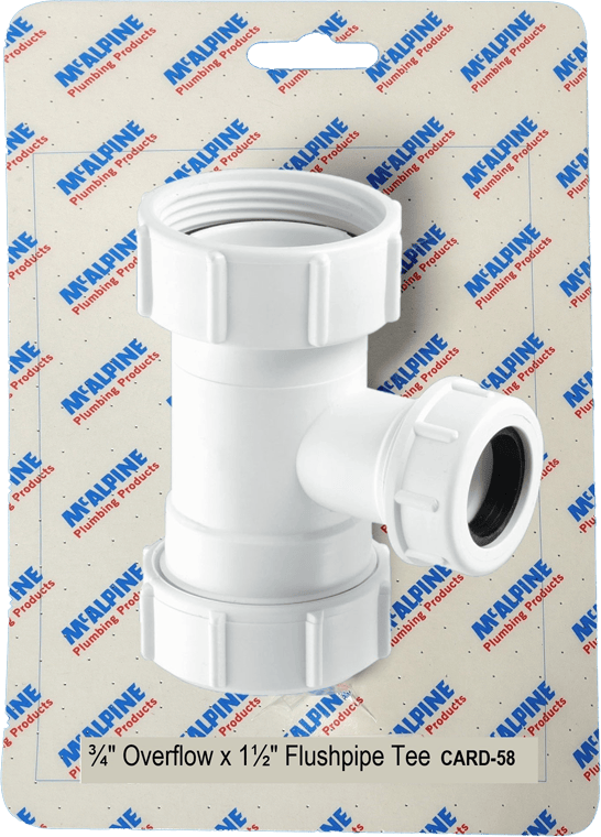 McAlpine CARD58 No.58 Handipak 3/4" Overflow x 1.5" Flushpipe Tee - Getplumb