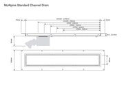 McAlpine CD1200B 1200mm Brushed Finish Channel Drain - Getplumb