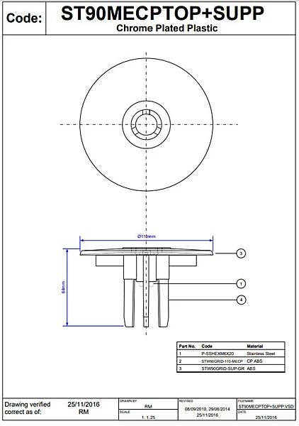 McAlpine Chrome Plated Brass Shower Trap Flange - ST90MECPBTOP+SUPP - Getplumb