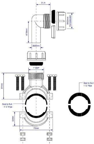 McAlpine CLAMP1WH White Auxiliary Fitting - Getplumb