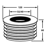 McAlpine DC2BL rubber drain connector for 1.1/4" & 1.1/2" waste - Getplumb