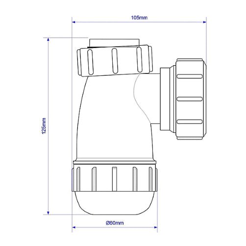 McAlpine E10 1.25" Bottle Trap 50mm Seal - Getplumb