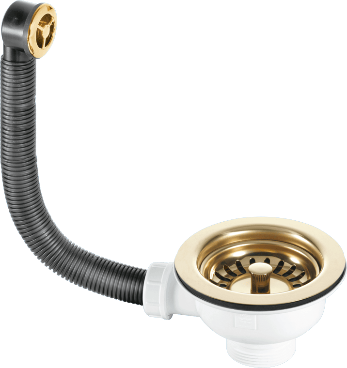 McAlpine FBSWPVD Basket Strainer Waste with Overflow Gold - Getplumb
