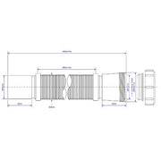McAlpine FLEXCON2 1.5"x 18" Flexible Waste Fitting Spigot End - Getplumb