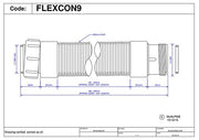 McAlpine FLEXCON9 1.5" Flexible Waste Fitting Male Thread End - Getplumb