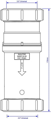 McAlpine MACVALVE - 4 Self - Closing 2 - Inch Waste Valve | Odor and Backflow Prevention - Getplumb
