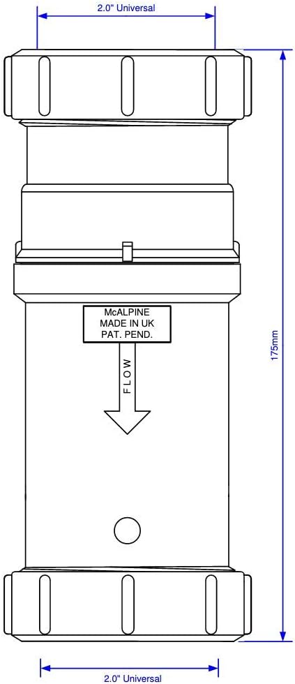 McAlpine MACVALVE - 4 Self - Closing 2 - Inch Waste Valve | Odor and Backflow Prevention - Getplumb