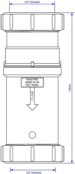 McAlpine MACVALVE - 4 Self - Closing 2 - Inch Waste Valve | Odor and Backflow Prevention - Getplumb
