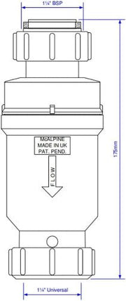 McAlpine MACVALVE1 1.25" BSP Nut x Compression Waste Valve - Getplumb