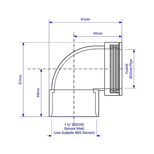 McAlpine MS4 Multifit 90deg Bend 1.25" - Getplumb
