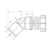McAlpine MT20L 1.5" Multifit x Plain End 135deg Bend - Getplumb