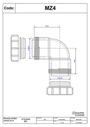 McAlpine MZ4 2" Multifit 90° Bend – Waste Pipe Connector - Getplumb